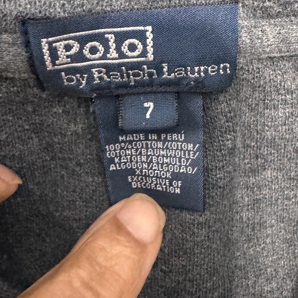 Polo by Ralph Lauren light grey 1/4 zip sweater size 7